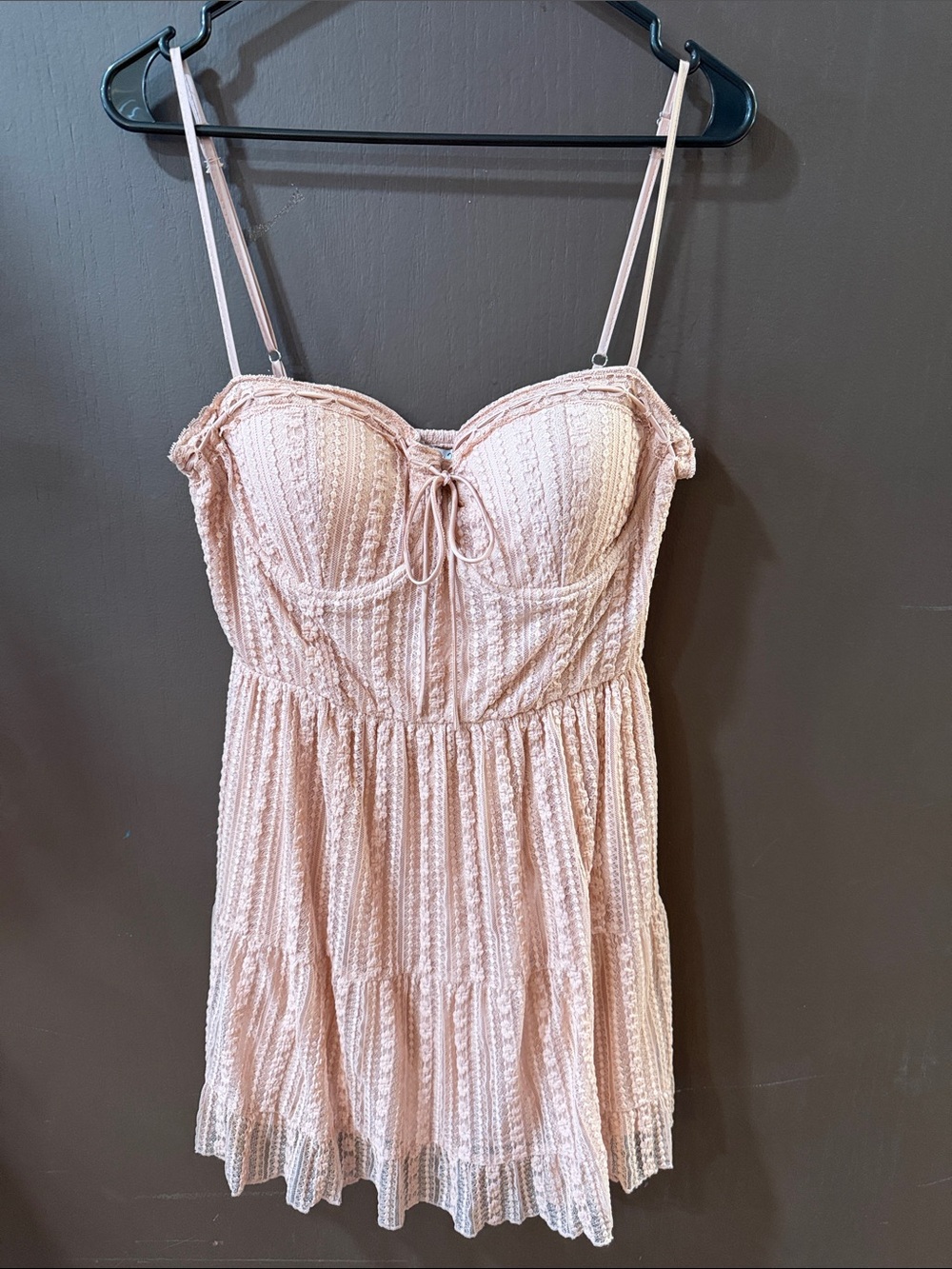 Rue21 Blush Pink Lace Tie-Front Mini Dress